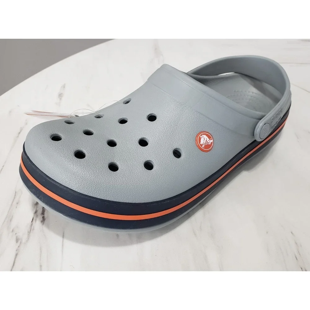 NEW MENS 9 CROCS Crocband Clog Gray Black Orange  11016-01U